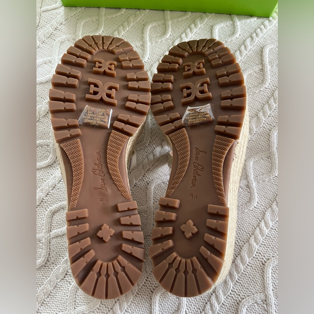 Sam Edelman Ivory Wedge Platform Slides Designer Women’s Size 9.5 - Picture 6 of 13